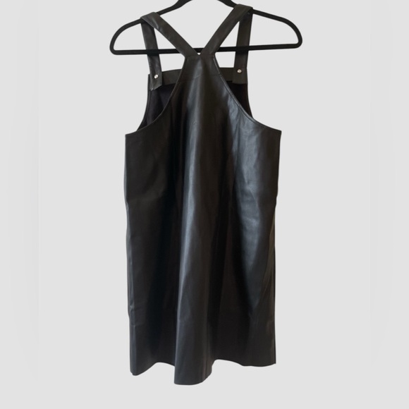 MNG by Mango Kids Faux Leather Pinafore Dress Black Girl’s Sz 13-14 NWT - Picture 6 of 7
